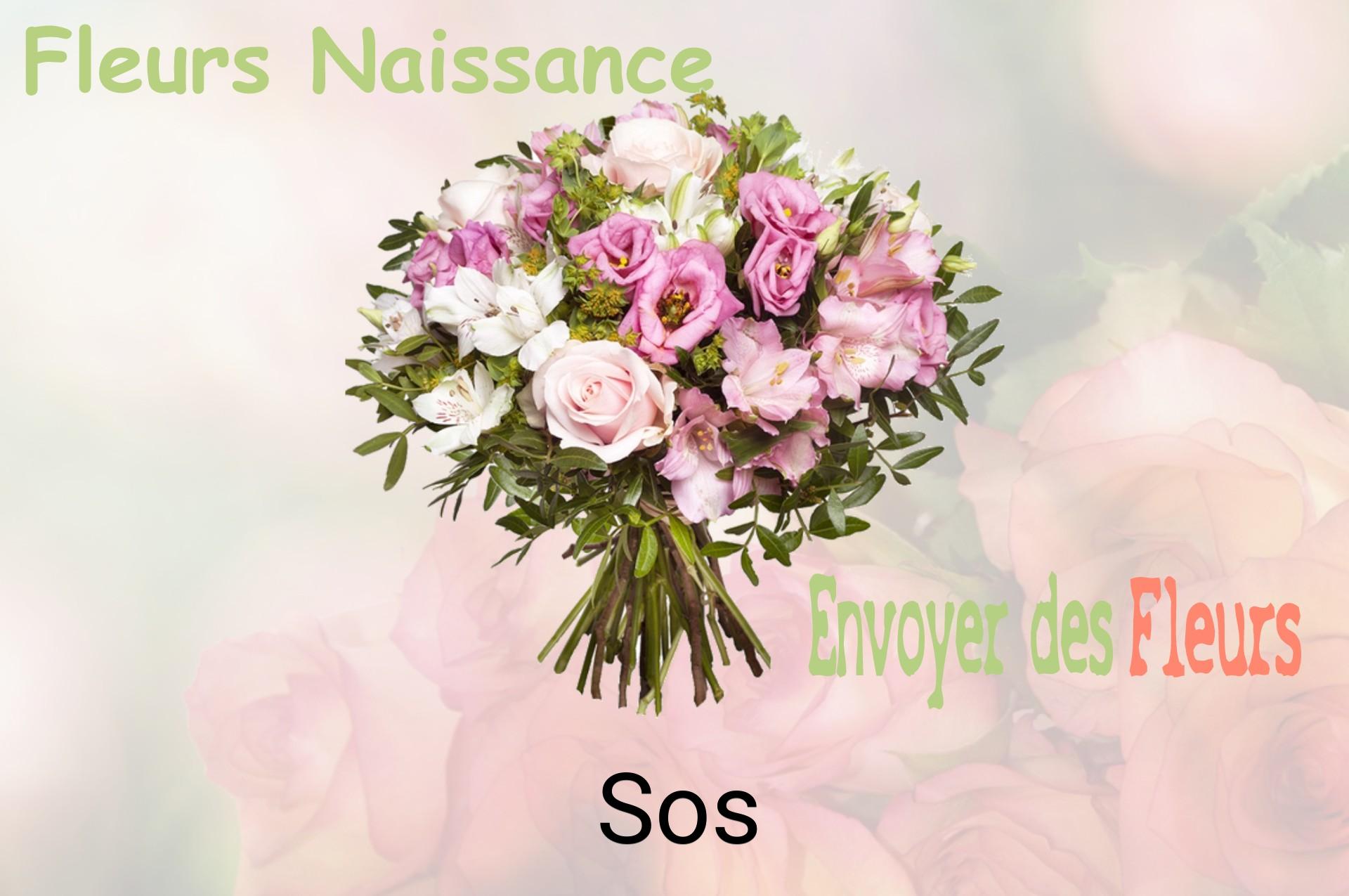 Bouquet de fleurs de naissance livré à Sos